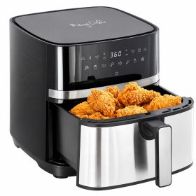 MegaChef 8.5-Quart Digital Air Fryer Collection – Transparent Window Or Stainless Steel (Air Fryer: 8.5 Qt. Electric - Black and Stainless Steel)
