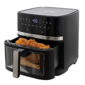 MegaChef 8.5-Quart Digital Air Fryer Collection – Transparent Window Or Stainless Steel (Air Fryer: 8.5 Qt. Digital - Transparent Window in Black)