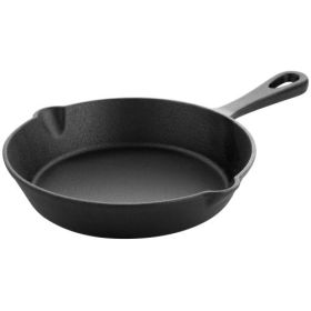 MegaChef Pre-Seasoned Cast Iron Frying Pan – (Black) (Size: 8 Inch)