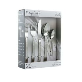 MegaChef Baily 20 Piece LuxeGlow Stainless Steel Flatware Collection Service for 4 in Multiple Colors (Collections: Baily 20 Piece-Silver)