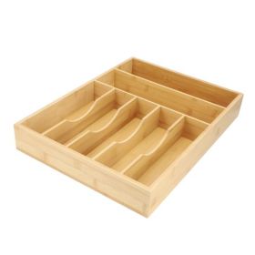 MegaChef Bamboo Drawer Organizer – Natural Storage for Everyday Essentials (Storage Trays: 7 Section)
