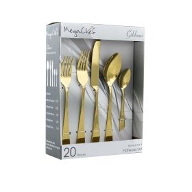 MegaChef Gibbous 20-Piece Flatware Collection (Collections: Baily 20 Piece-Gold)