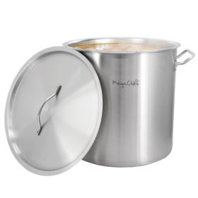 MegaChef Professional Kitchen 38.5 Quart Round Stainless Steel Stock Pot with Lid (Size & Style: 52.8 Quart-MegaChef Stock Pot)