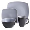 Gibson Elite Soho Lounge 16 Piece Square Dinnerware Set in Matte Colors