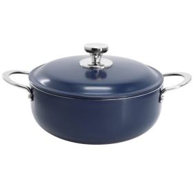 Oster Cartagena & Clairborne Nonstick Aluminum Caldero Collection with Lid (Size & Color: Cartagena 3.8 Quart-Dark Blue)