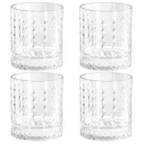 Gibson Home 13 oz Embossed Patterned Double Old-Fashioned Glass Set Set of 4 (Size & Style: 13 oz. Teardrop)