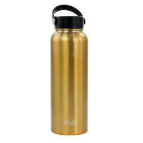 WAO “Endurance Trek” Thermal Bottle – 38 oz Double-Wall Stainless Steel Hydration for All-Day Adventures (Size & Color: 38 Ounce-Dark Gold)