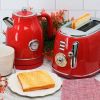MegaChef Retro 2-Piece Breakfast Set – 1.8 Quart Electric Water Kettle & 2-Slice Toaster Combo With Vintage Design