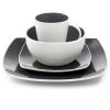 Gibson Elite Soho Lounge 16-Piece Square Glossy-Matte Stoneware Dinnerware Collection