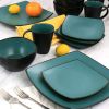 Gibson Elite Soho Lounge 16 Piece Square Dinnerware Set in Matte Colors