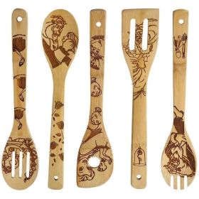 Disney 5pcs Cartoon Cooking Spoons Set – Featuring Stitch, Pooh, Beauty and the Beast, Toy Story (Colours: 5pcs A)