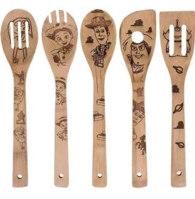 Disney 5pcs Cartoon Cooking Spoons Set – Featuring Stitch, Pooh, Beauty and the Beast, Toy Story (Colours: 5pcs E)