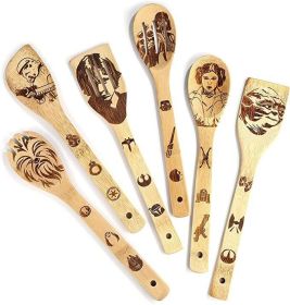 Disney 5pcs Cartoon Cooking Spoons Set – Featuring Stitch, Pooh, Beauty and the Beast, Toy Story (Colours: 6pcs)
