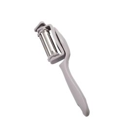 Multifunctional Stainless Steel Rotary Peeler 3in1 with Plastic Handle Vegetables Fruit Peelers Straight (Colours: Gray)