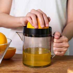 Manual Hand Squeezer Lime Press with Strainer Built-in Measuring Cup and Pitcher 500ml Citrus Lemon Orange Juicer (Colours: Black)
