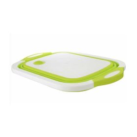 Collapsible Chopping Board – Multifunctional Cutting Board with Integrated Washing Basket (Green) (Colours: Green)