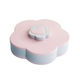 Flower Type Rotating Candy Box Melon Seed Nut Candy Snack Dry Fruit Holder Plastic Storage Box Plate Dish Tray Table Organizer Partition Manager Box P (Colours: Pink)