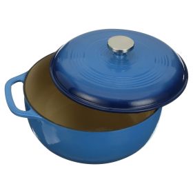 Cast Iron;  6 Quart Enameled Cast Iron Dutch Oven (Colours: Blue)