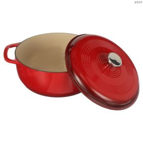 Cast Iron;  6 Quart Enameled Cast Iron Dutch Oven (Colours: Red)