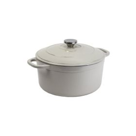 Cast Iron;  6.5 Quart Enameled Cast Iron Dutch Oven (Colours: Oyster White)
