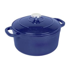 Cast Iron;  6.5 Quart Enameled Cast Iron Dutch Oven (Colours: Indigo)