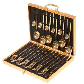 Elegant Gold Flatware Set – 24-Piece Stainless Steel Silverware with Polished Finish-Dishwasher Safe (SKU: KM3645)