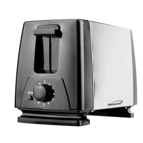 Brentwood Cool Touch Toaster Collection – 4-Slice 1,300W or 2-Slice 650W Extra Wide Slot Design (Style & Color: 2 Slice Toaster/Black and Silver)