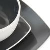 Gibson Elite Soho Lounge 16-Piece Square Glossy-Matte Stoneware Dinnerware Collection