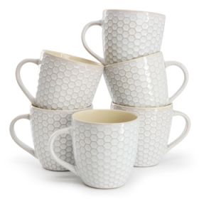 Elama Honey Bee 6 Piece 15 oz. Mug Set, Assorted Colors 1 (Color: White)