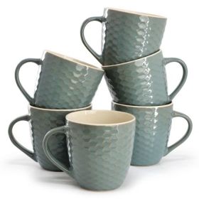 Elama Honey Bee 6 Piece 15 oz. Mug Set, Assorted Colors 1 (Color: Turquoise)