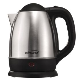 Brentwood Stainless Steel Electric Cordless Hot Water Kettles 1000W in Brushed Chrome Collection (Brand: Brentwood-1.5 L)