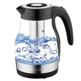 Brentwood Glass 1.7 Liter Electric Kettle with Tea Infuser (Colours: Black)