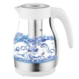 Brentwood Glass 1.7 Liter Electric Kettle with Tea Infuser (Colours: White)