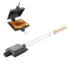Megachef 4.3 Inch Cast Iron Pie Iron Outdoor/Camping Cookware with Long Handle (Outdoor Cooking: 4.3 Inch Pie Iron)