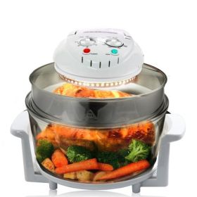 MegaChef Multipurpose Countertop Halogen Oven Air Fryer/Rotisserie/Roaster in Black (Colours: White)