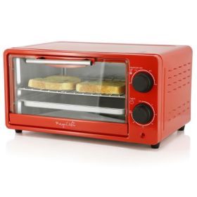 MegaChef 9.5 Quart Electric Countertop Toaster Oven Collection  with Bake Tray and Wire Rack – Cream, Red, or Black (Toasters: Electric Counter Top Toaster Candy Red)