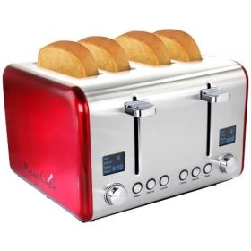MegaChef 4 Slice Toaster (Colors: Red)