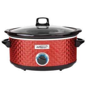 Brentwood Select 7-Quart Slow Cooker – Effortless Meals, Everyday Style - Red, Black, Silver, Copper, White (Colours: Red)