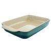 Crock Pot Artisan Stoneware Bake Pan Collection – 4QT & 5.6QT Oven-to-Table Baking Dishes in Red and Teal