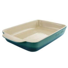 Crock Pot Artisan Stoneware Bake Pan Collection – 4QT & 5.6QT Oven-to-Table Baking Dishes in Red and Teal (Style & Size: 4 Qt. Stoneware Bake Pan-Gradient Teal)